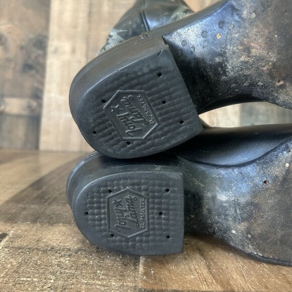 Tony Lama Vintage Classic Black Western Cowboy Boots Mens 9 EE - Picture 5 of 12